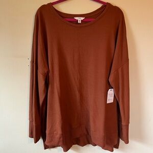 NWT Women’s Plus Size Crew Neck Sweater Burnt Orange Size XXXL